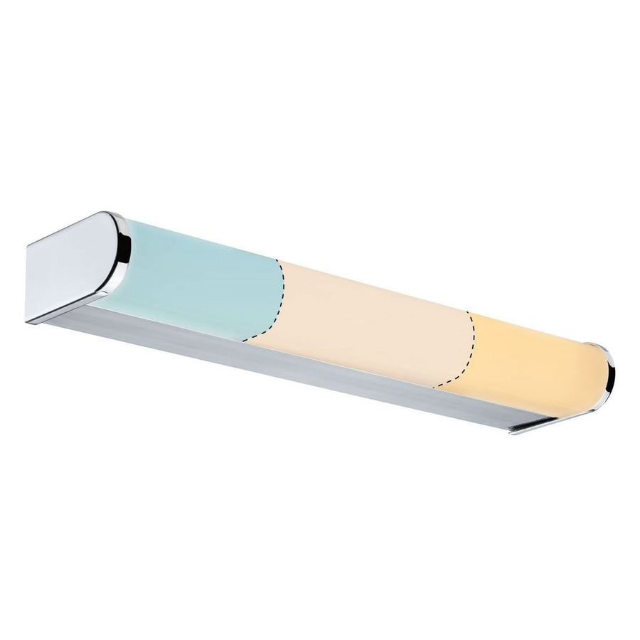 Applique murale LED Arneb IP44 WhiteSwitch en métal, chromé et blanc, hauteur 4 cm, IP44