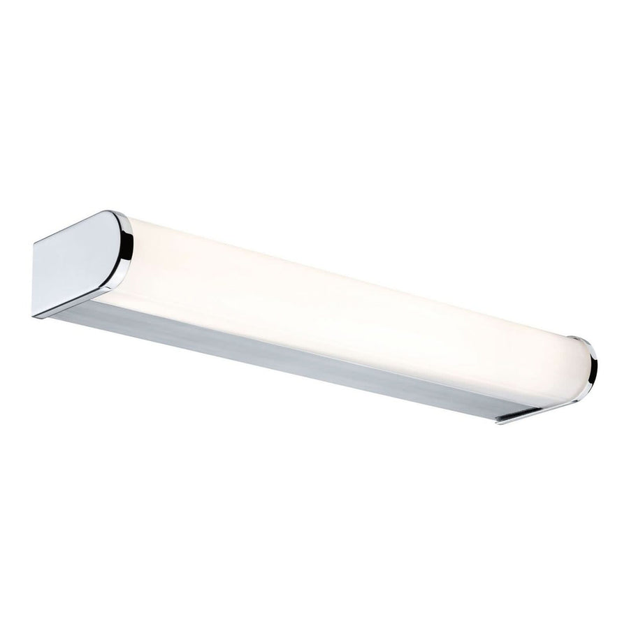 Applique murale LED Arneb IP44 WhiteSwitch en métal, chromé et blanc, hauteur 4 cm, IP44
