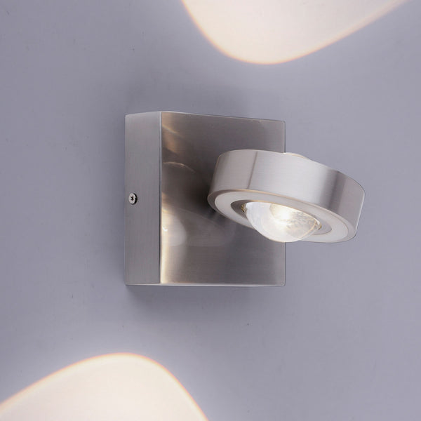 Applique murale LED Paul Neuhaus Q-mia en verre, argenté et transparent, hauteur 12,5 cm