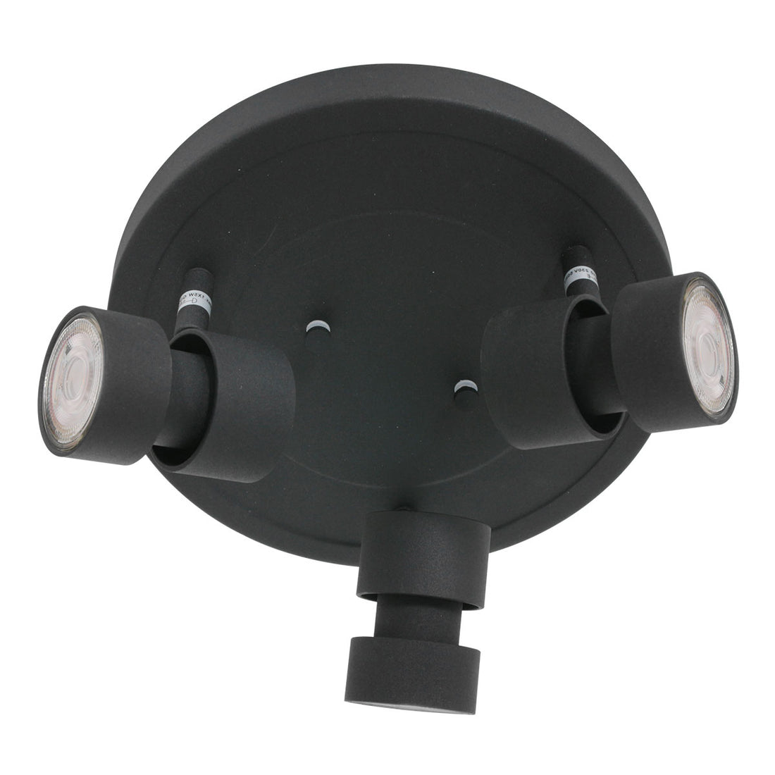 Natasja 7905ZW round black 3-light spotlight with GU10 bulbs