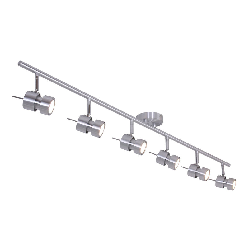 Natasja 7906ST 6-light steel spotlight, with dimmable GU10 bulbs