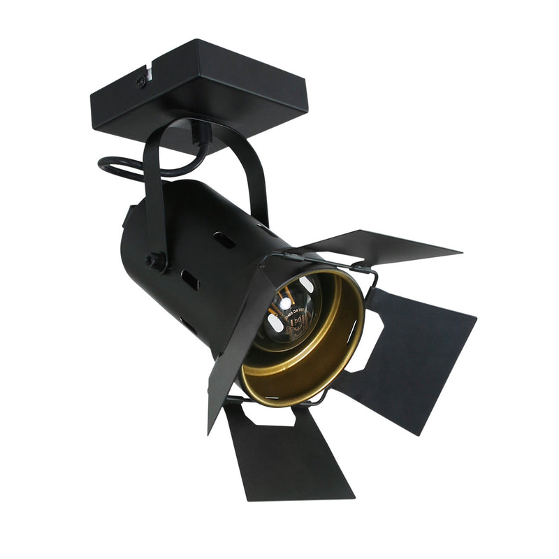 Black Metal Ceiling Light with Gold Interior