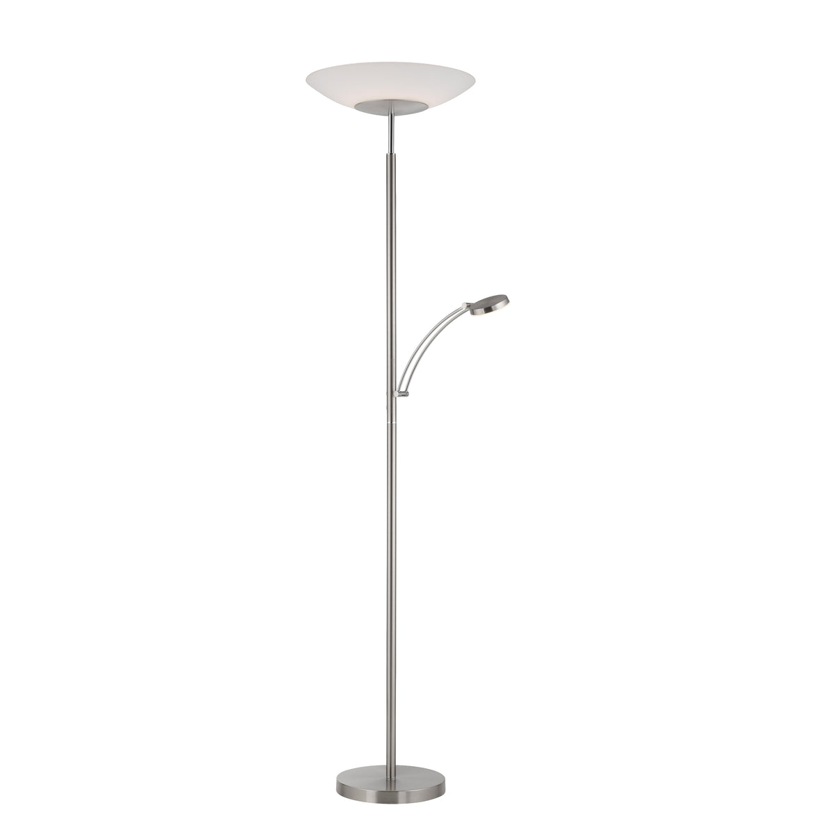 Lampadaire Alfred acier, verre