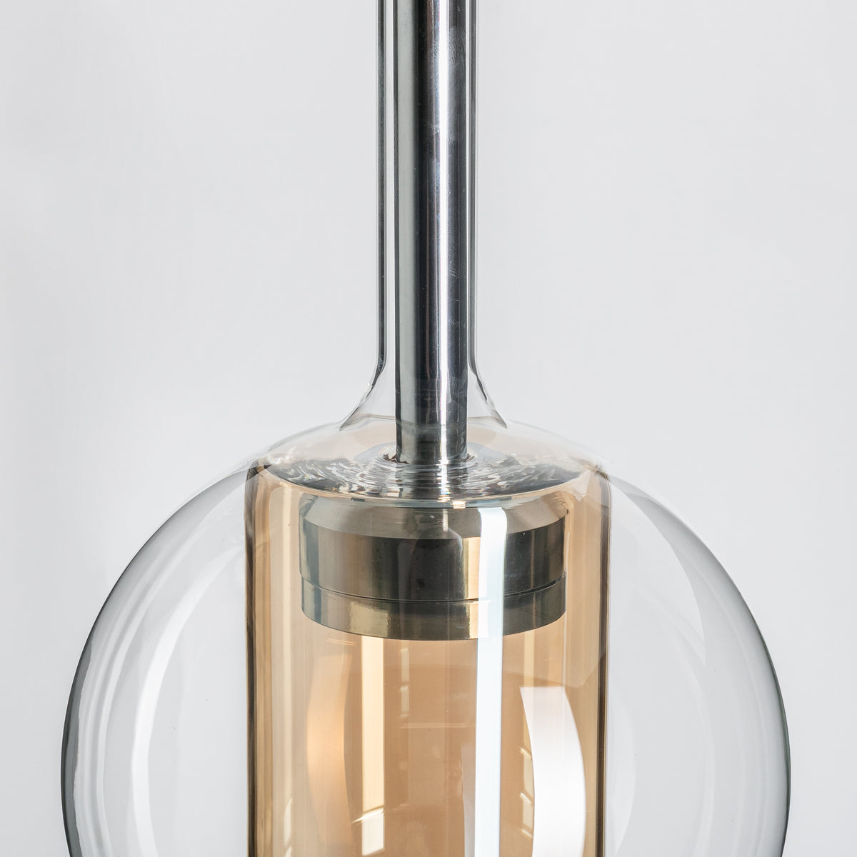 Suspension Tagna noire et ambrée, verre, L 16 cm