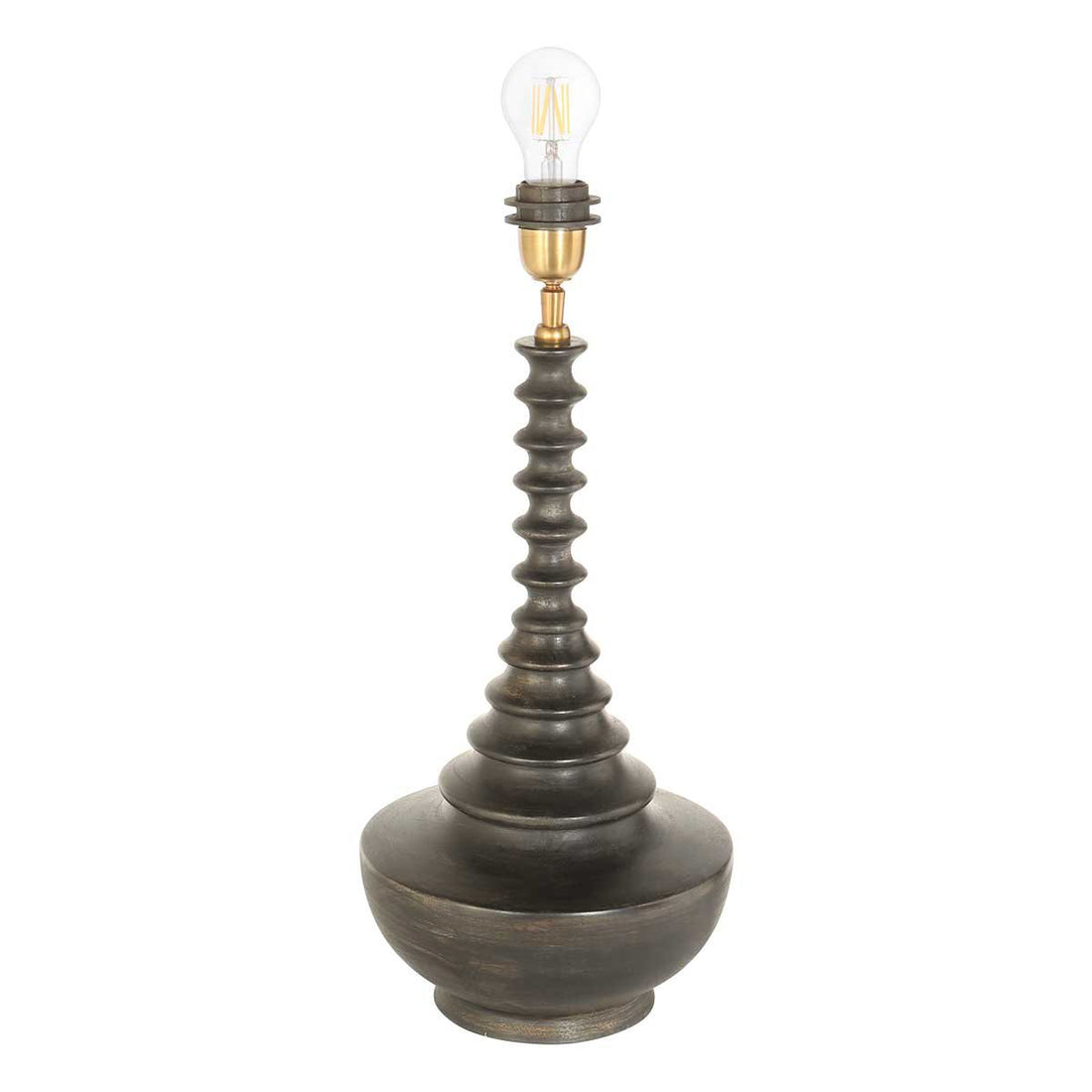 Black wood table lamp