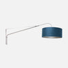 Blue wall lamp, large offset arched steel arm Ø 50 cm | Klein