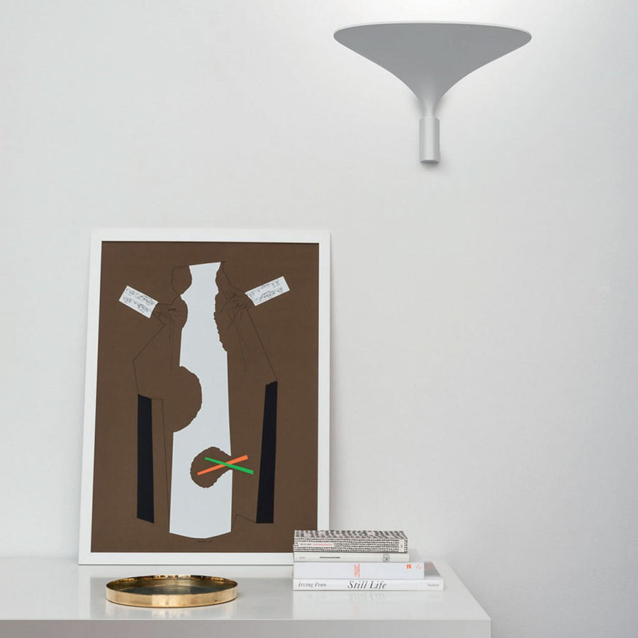 Applique murale LED Sunset W0 en aluminium, blanc mat, hauteur 22,5 cm, 2700 K