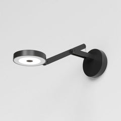 Applique murale LED String W0 DTW en tissu, noir et argenté, Ø 11 cm