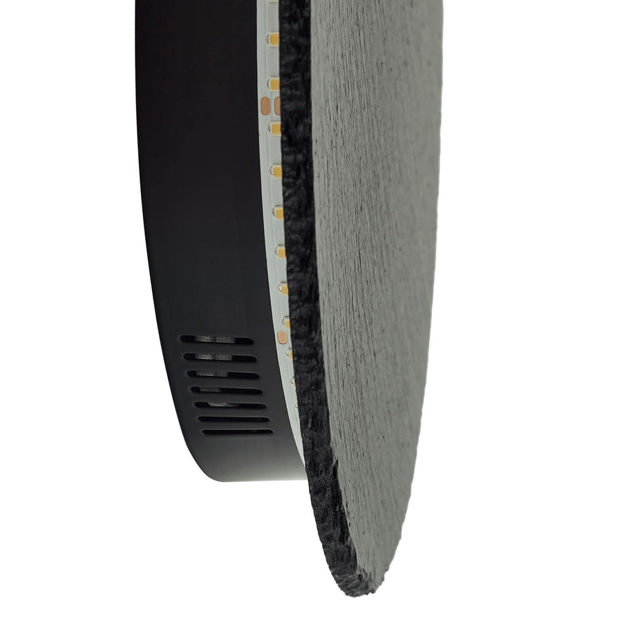 Applique murale LED Peetu en pierre, gris et noir, Ø 25 cm