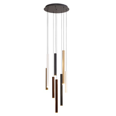 Suspension LED Cala blanche, noire et dorée, Ø 40 cm