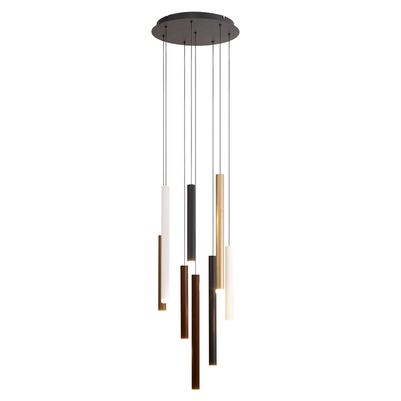 Suspension LED Cala blanche, noire et dorée, Ø 40 cm