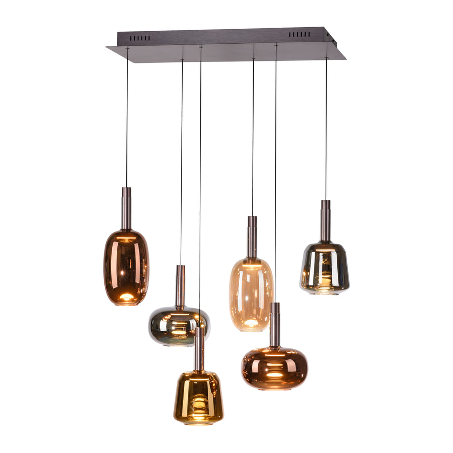 Suspension Irides multicolore, verre, L 42 cm