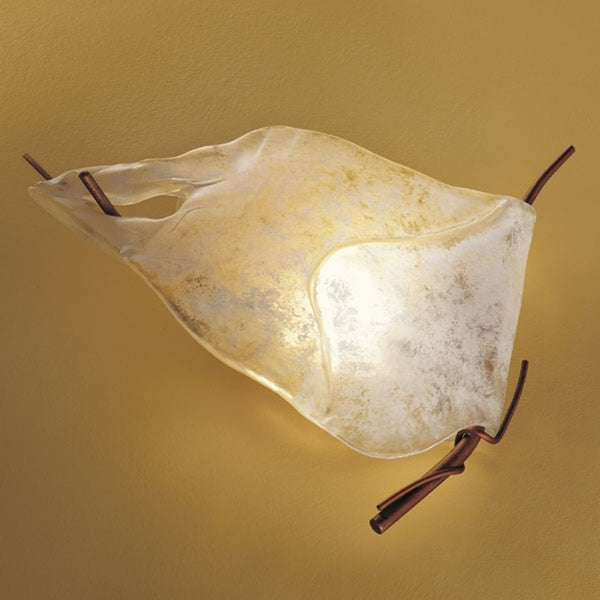Applique murale Firenze 63 en verre, ambre et brun, hauteur 48 cm