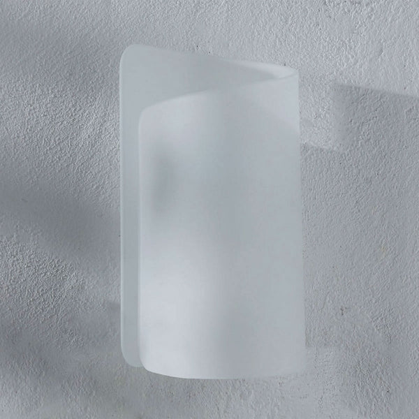 Applique murale Papiro en verre, blanc, hauteur 25 cm