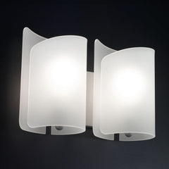 Applique murale Papiro en verre, blanc, 2 lumières, hauteur 25 cm