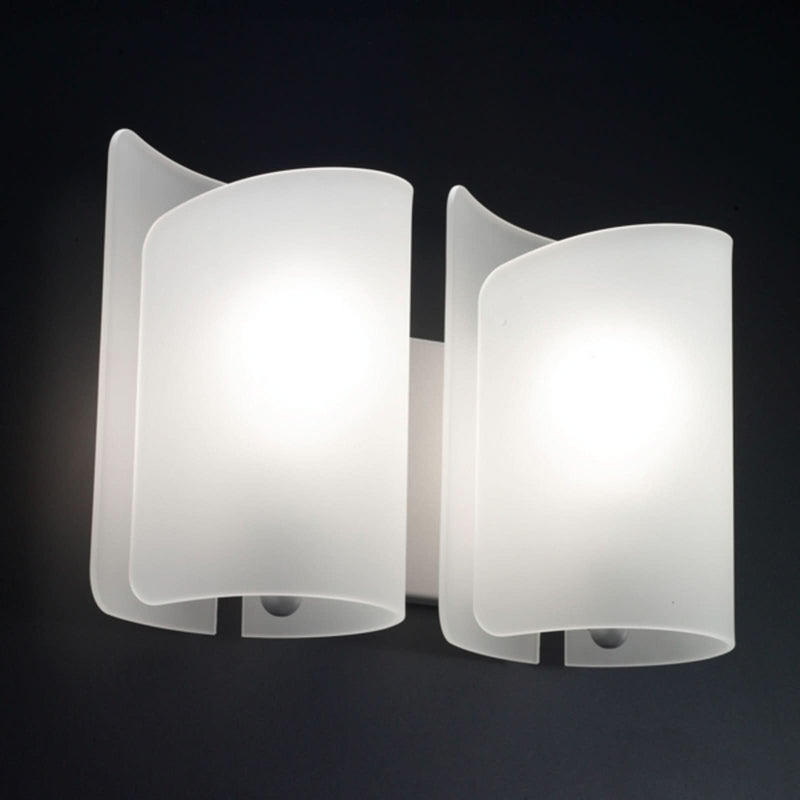 Applique murale Papiro en verre, blanc, 2 lumières, hauteur 25 cm