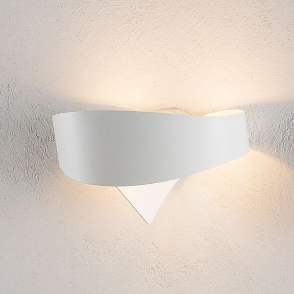 Applique murale Scudo en acier, blanc, 2 lumières, hauteur 16 cm