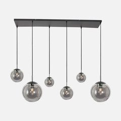 Smoked/black glass pendant lights