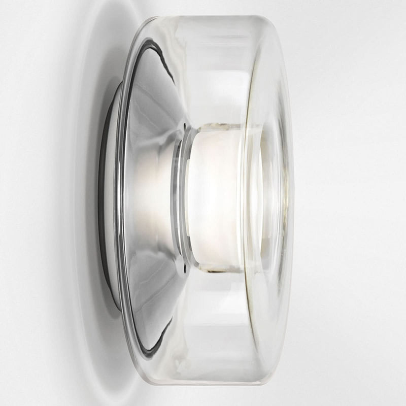 Applique murale LED Curling Wall M en verre, transparent, Ø 25 cm