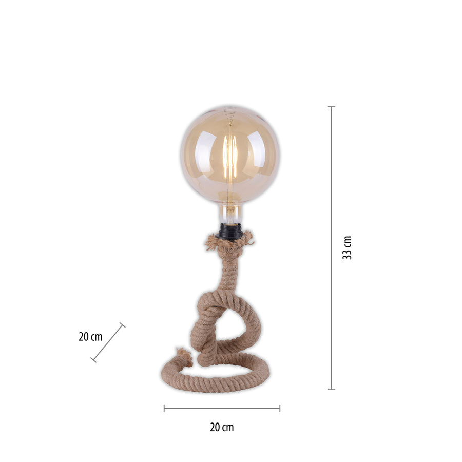 Lampe à poser Rope noire, corde