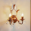 Applique murale Teresa en cristal, bronze et transparent, 2 lumières, hauteur 30 cm