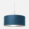 Blue pendant light, velvet lampshade Ø 50 cm adjustable, living room | Velira