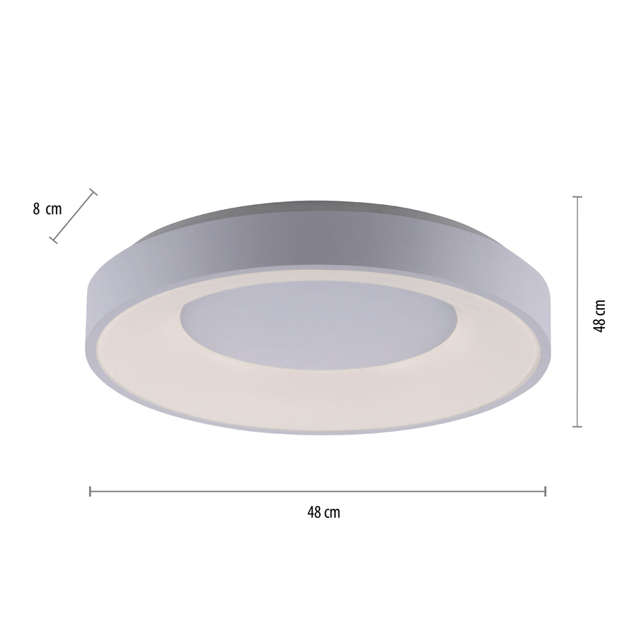 Plafonnier Anika blanc, L 48 cm