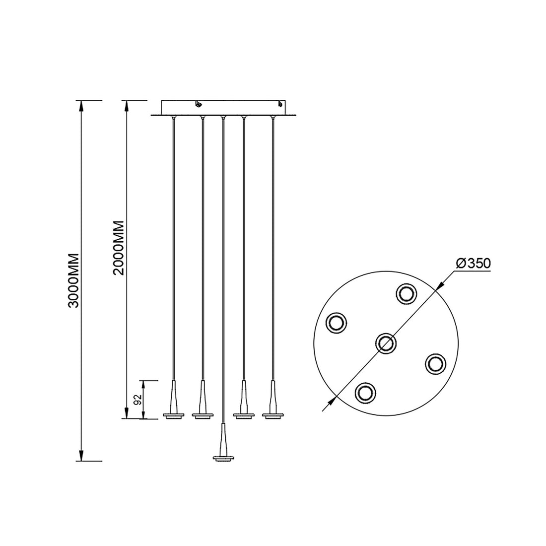 Suspension luminaire | Andromeda Ø 35 cm