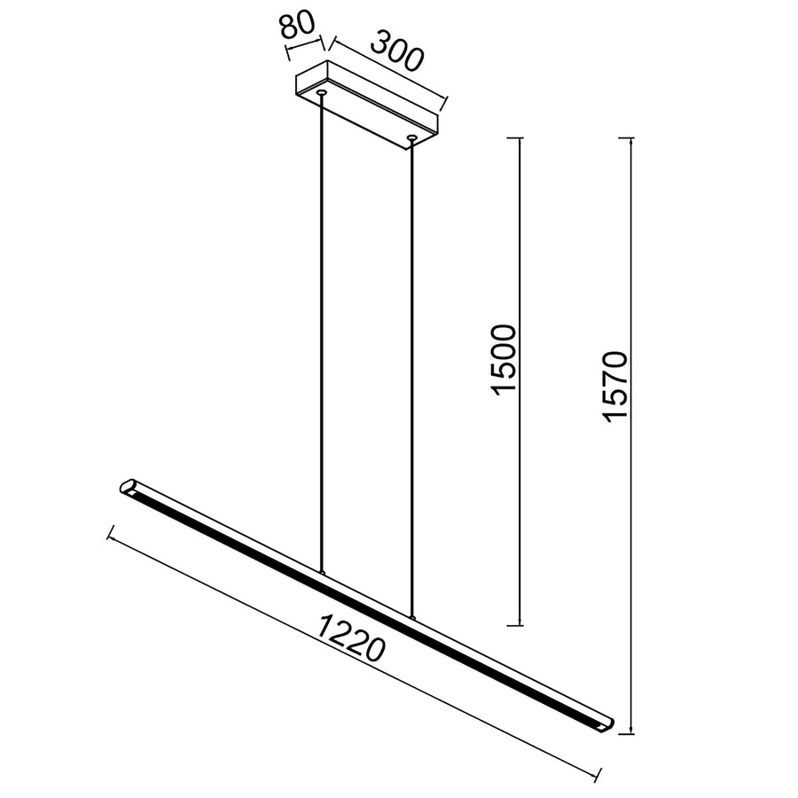 Suspension LED Lineal, L 122 cm