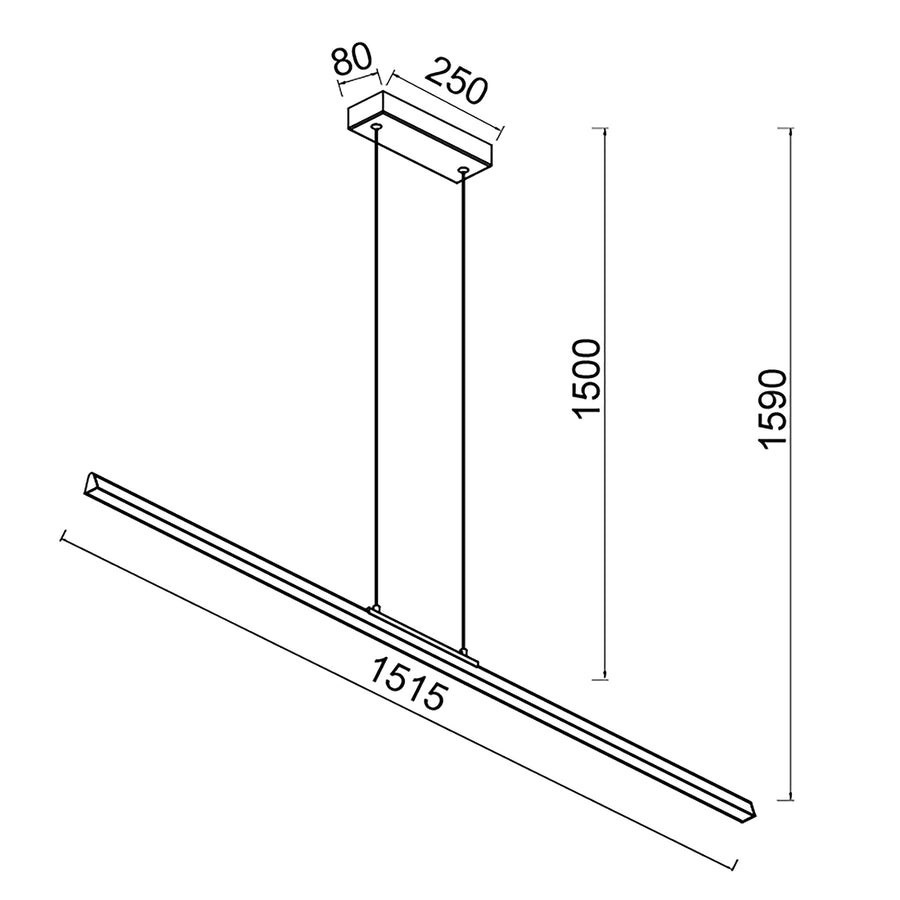 Suspension LED Lineal, L 151,5 cm