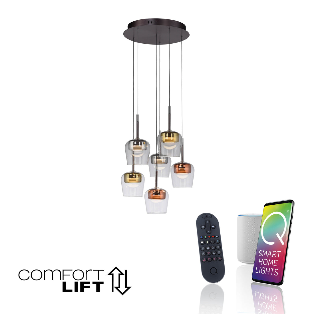 Suspension Q-Kon multicolore, verre (2744-70)