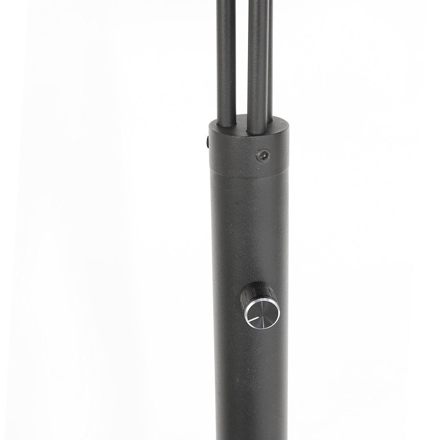 Lampadaire arc corde naturelle, 3 lumières noir mat H 180 cm | Cordéo