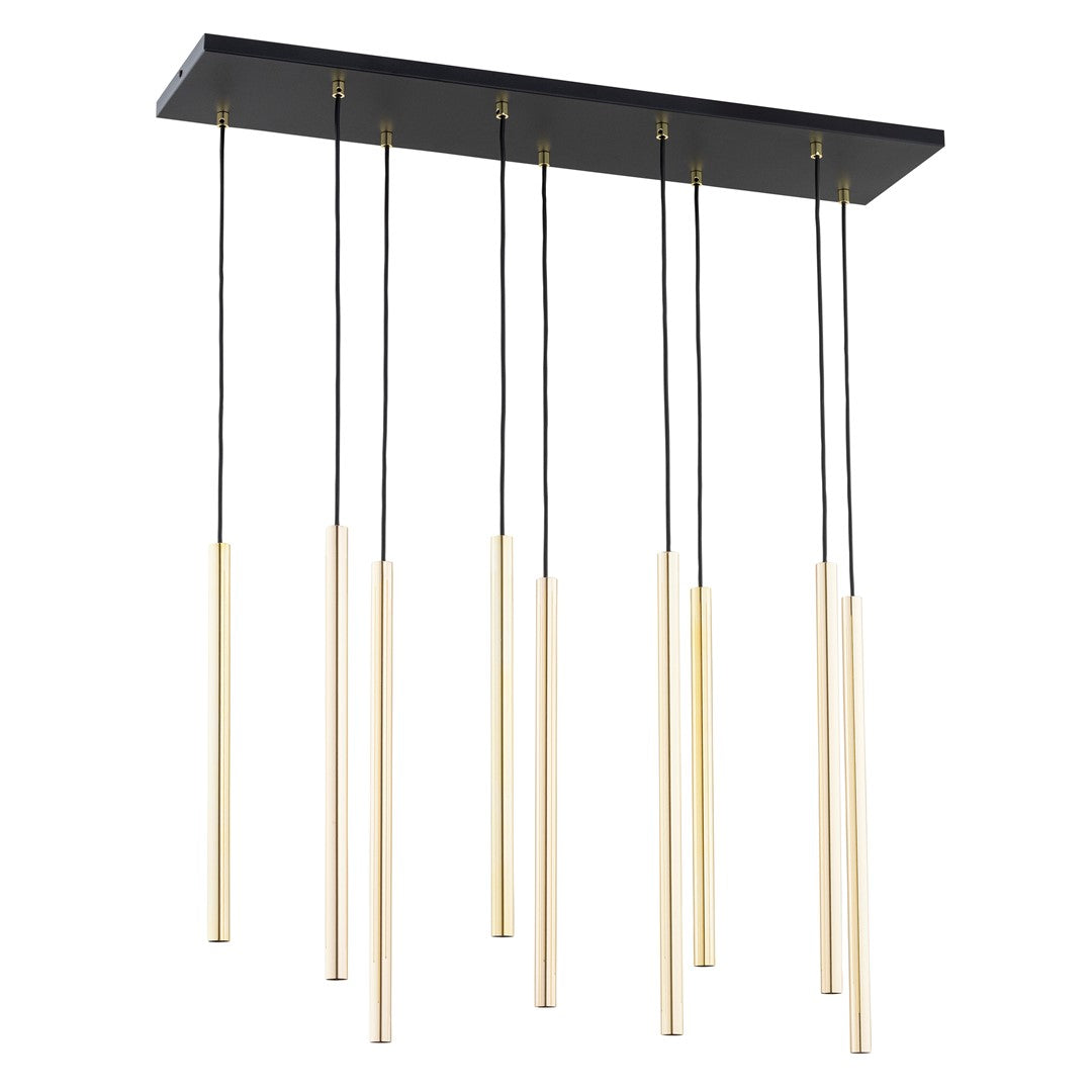 Selter 9-light gold pendant light