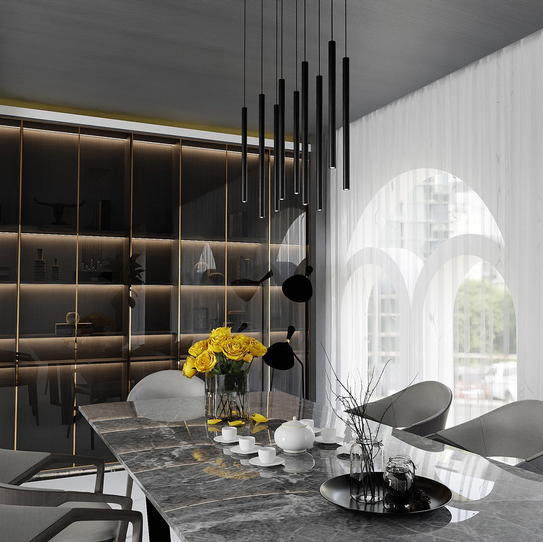 Selter 9-light black pendant light