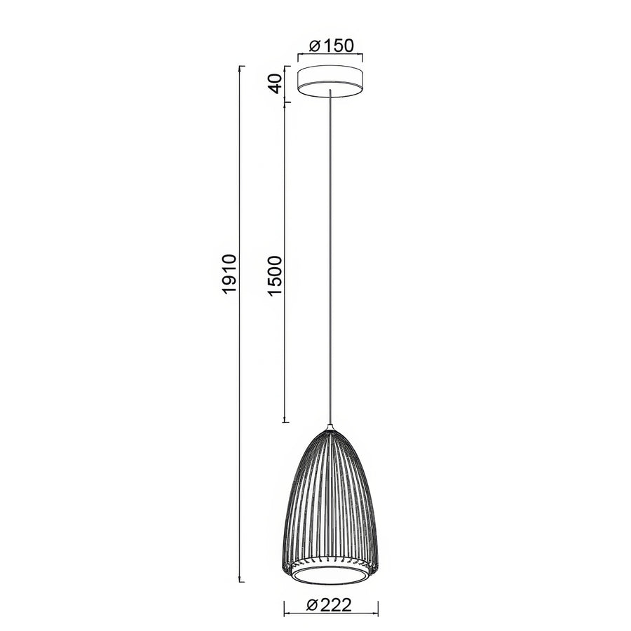 Suspension LED Smart noire, Ø 22,2 cm