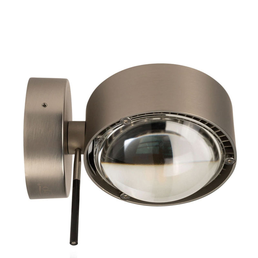 Applique murale Puk Wall Mini en verre, nickel mat, hauteur 6,5 cm