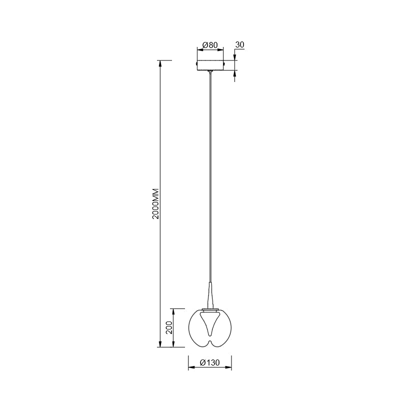 Suspension LED Andromeda dorée, verre chromé