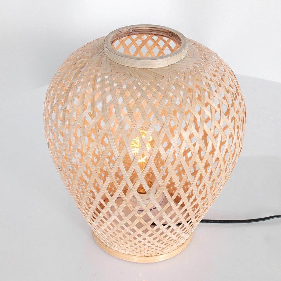 Lampe de chevet bambou tressé, lumière tamisée pour chambre cosy | Maze