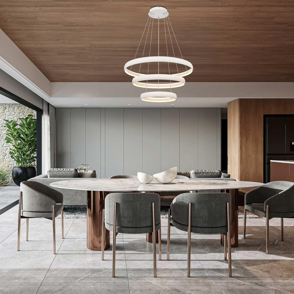 Suspension LED Flats grand modèle blanche