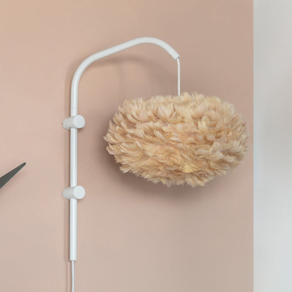 Applique murale Eos Willow en aluminium, blanc et marron clair, hauteur 50,1 cm