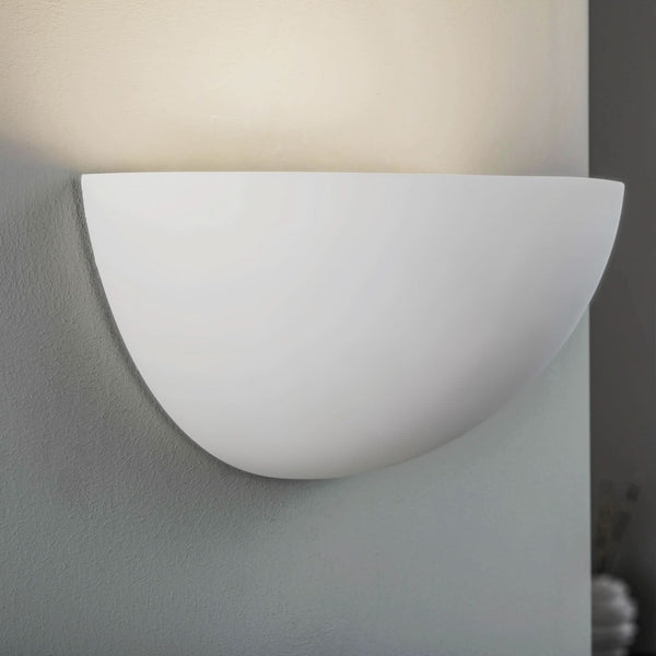 Applique murale Pascali en plâtre, blanc, hauteur 13 cm