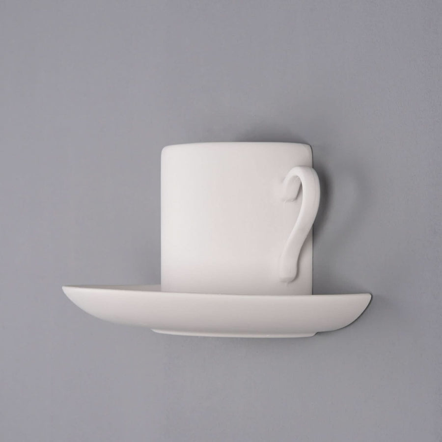 Applique murale Pocillo en plâtre, blanc, hauteur 14 cm