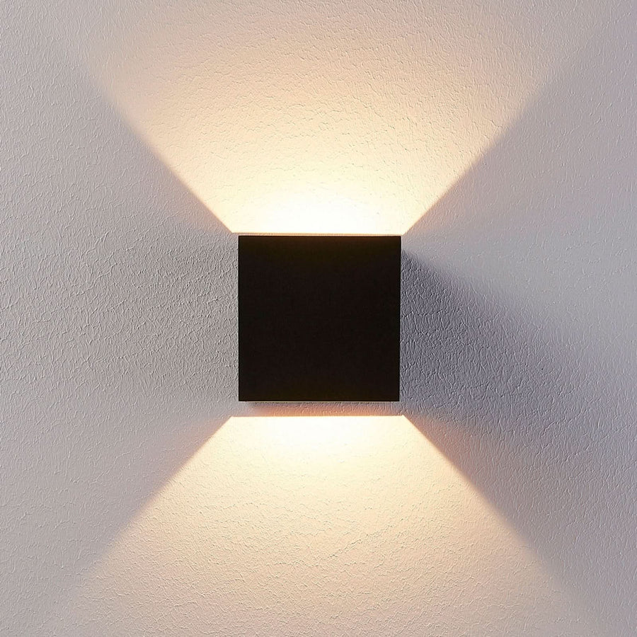 Applique murale LED Zuzana en aluminium, noir et orange, hauteur 9,7 cm