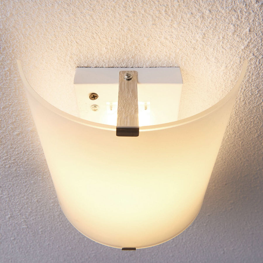 Applique murale LED Helmi en verre, transparent satiné, hauteur 21 cm
