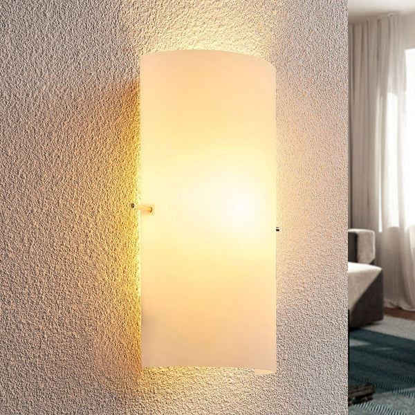 Applique murale Tuli en verre, blanc et chromé, hauteur 28 cm