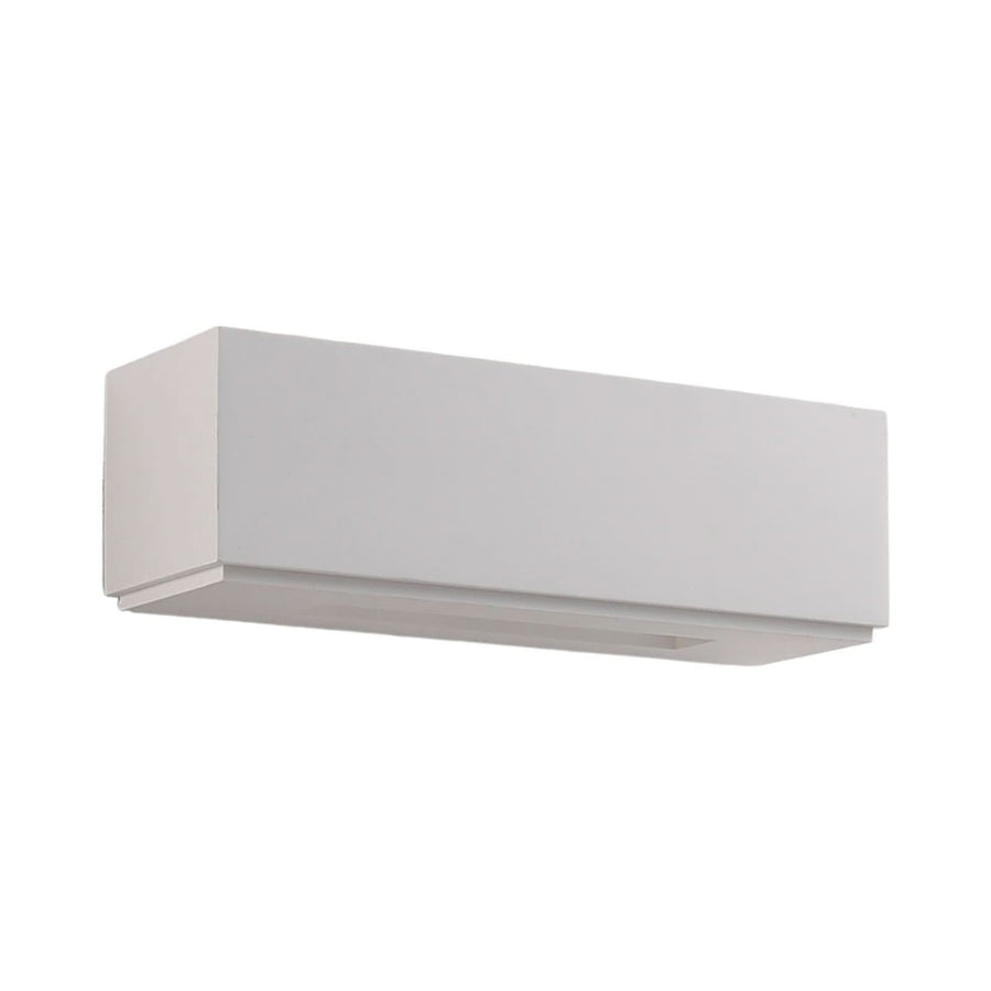Applique murale Lidby Benno en plâtre, blanc, 2 lumières, hauteur 9 cm