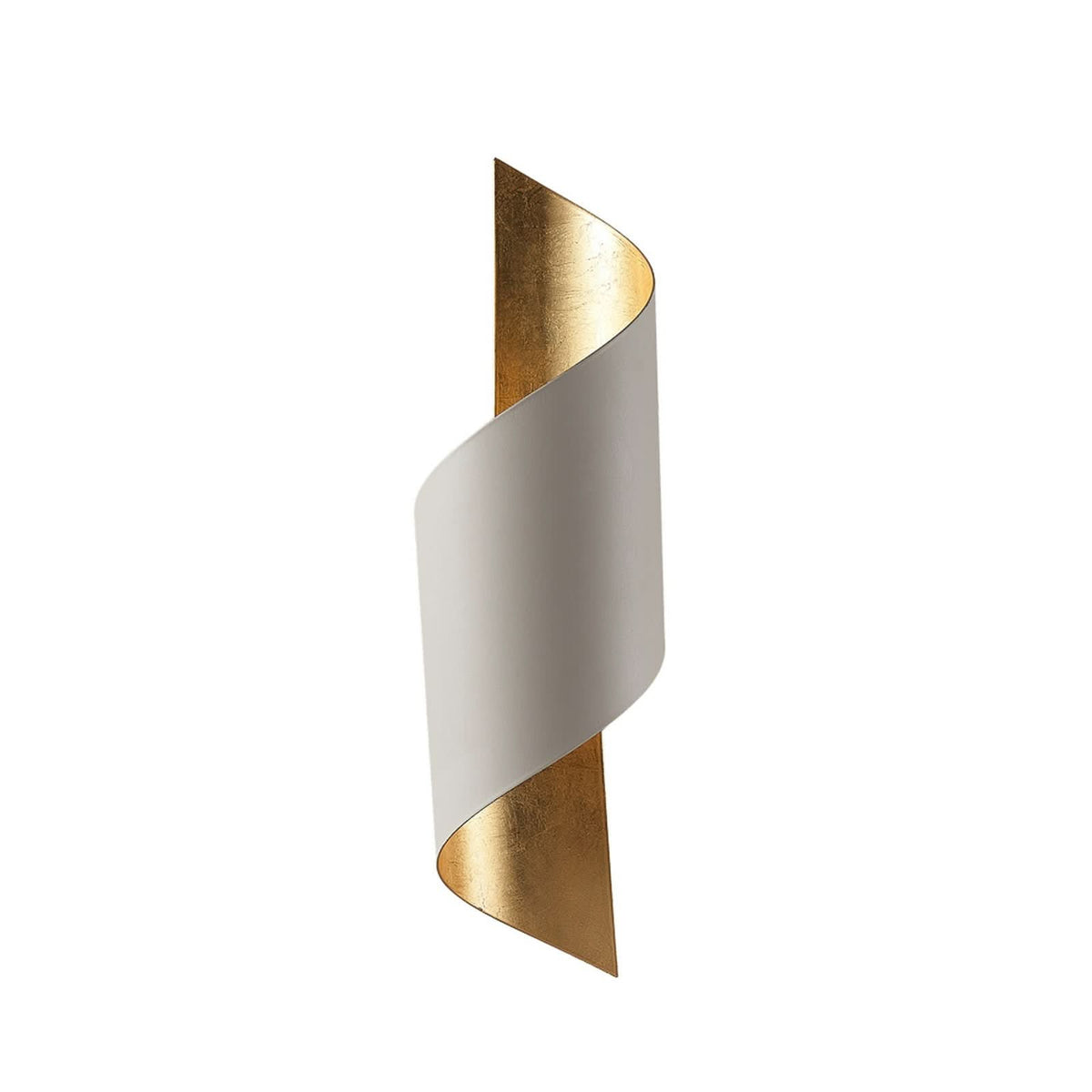Applique murale en métal, blanc et doré, hauteur 52 cm