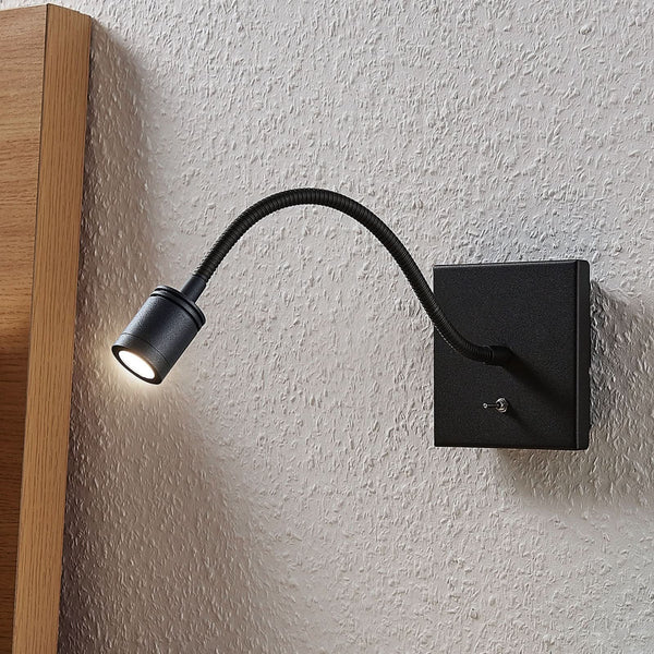 Applique murale LED Appli Mayar en métal, noir, hauteur 11 cm