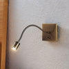 Applique murale LED Mayar en métal, laiton ancien, hauteur 11 cm