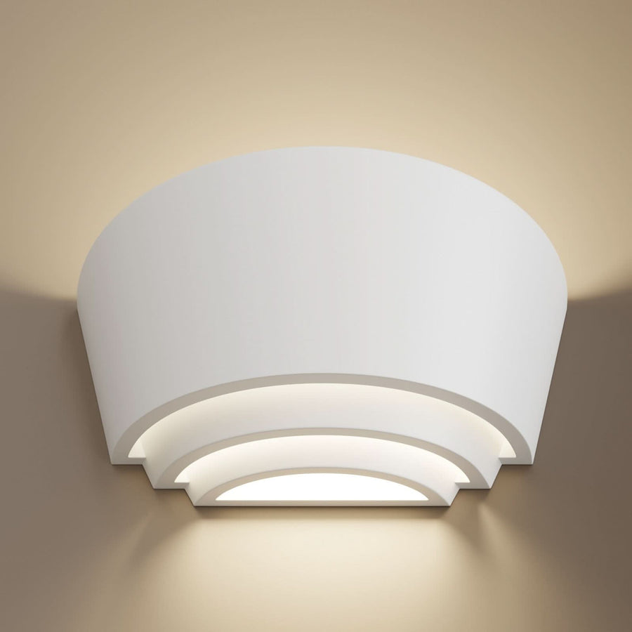 Applique murale Azriel en plâtre, blanc, hauteur 13 cm